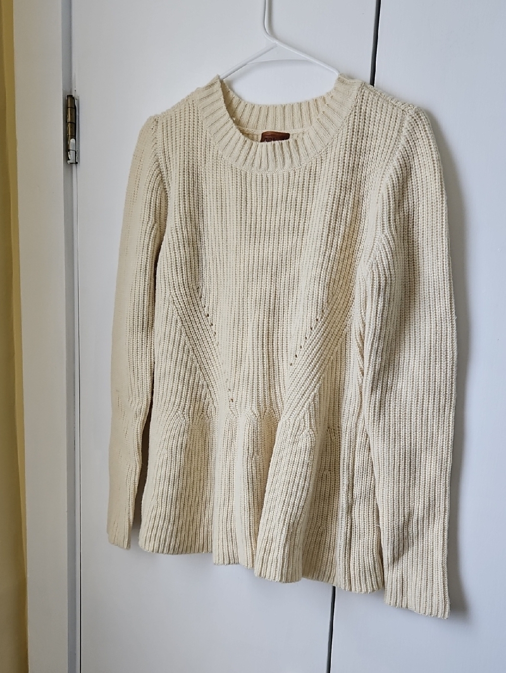 Cream Knit Crewneck Sweater - Women's